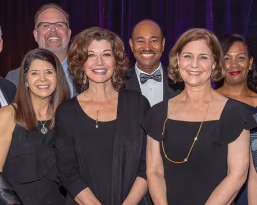 Greg Frazier, David Oelfke, Paula Walter, Amy Grant, Jeannie Frazier, Cheri Fossler and Andy Fosser; (back row, from left) Bart Millard, Dr. Bill Blocker and Zelder Blocker