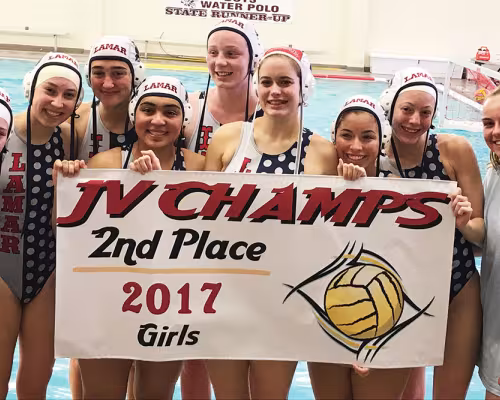 Lamar High School Texans girls water polo team