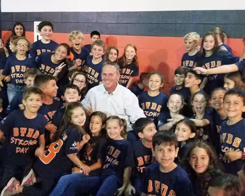BYDS students with Craig Biggio