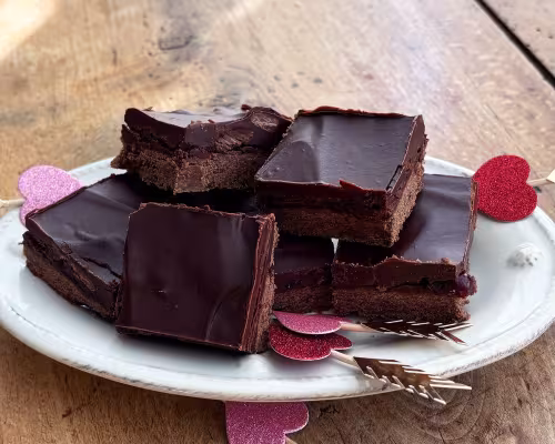 Dark Chocolate-Cherry Ganache Bars