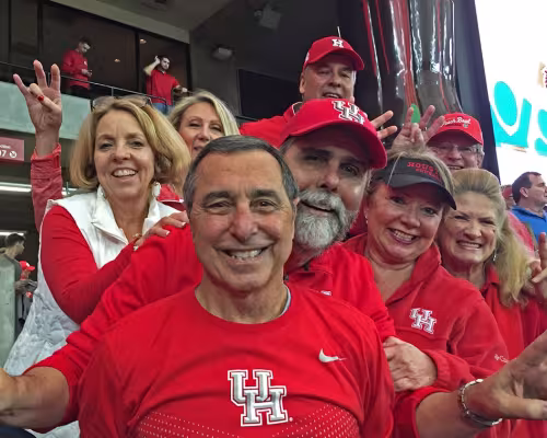 Cheering for the University of Houston