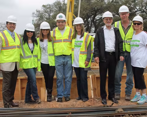 Foundation pouring ceremony at Evelyn's Park