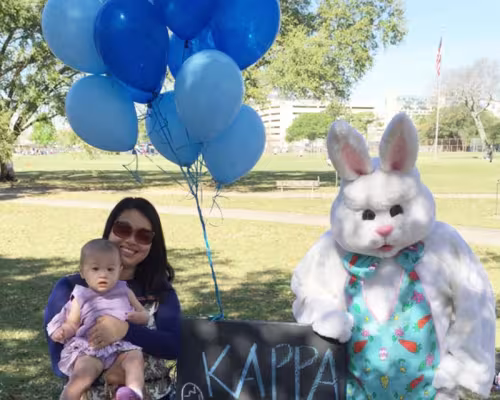 Helen Shultz took her daughter Jillian to hunt Easter eggs