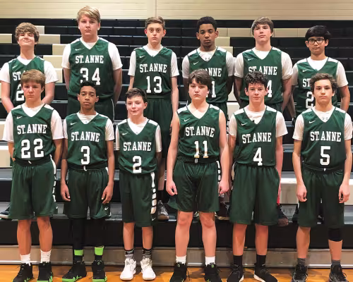 St. Anne Catholic School’s men’s varsity basketball team
