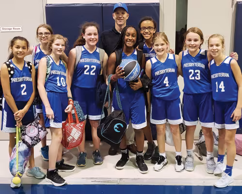 Presbyterian School of Houston’s sixth-grade girls basketball team