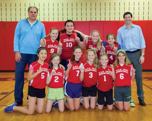 River Oaks Baptist School fifth- and sixth-grade girls’ basketball team