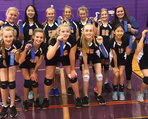 Memorial Middle School 7A volleyball team