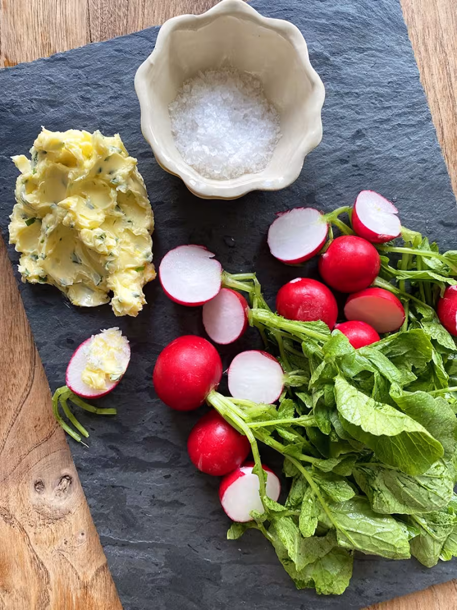 Radishes with Herbed Butter and Sea Salt